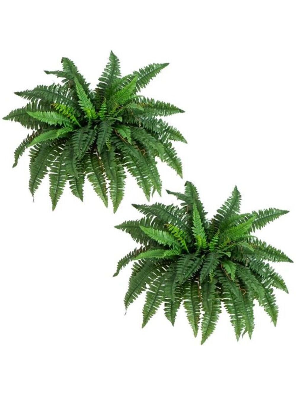 Artificial Boston Ferns Set of 2 Hanging Plants 40in Indoor Home Decor